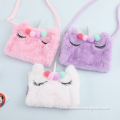 2021 Custom Portable Unisex Unicorn 3D Design Plush Mini Shoulder Bags